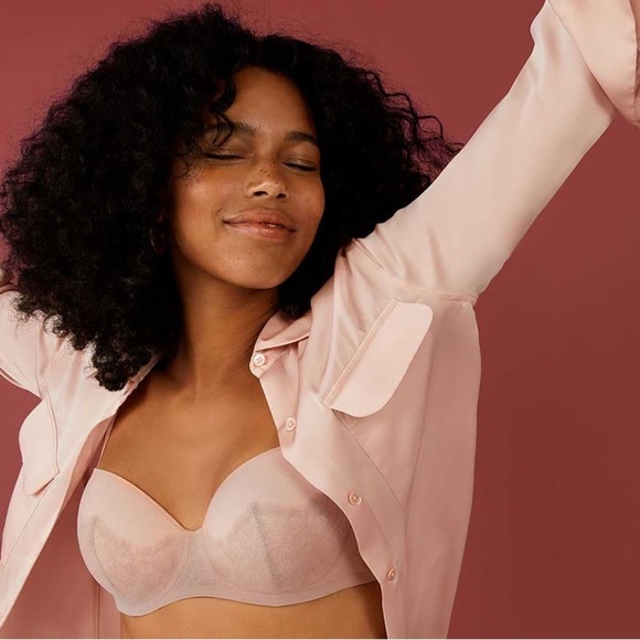 Third Love • Eyelash Lace Demi Bra nude beige Atmosphere soft padded underwire - Picture 3 of 13